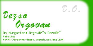 dezso orgovan business card